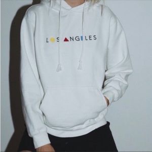 BRANDY MELVILLE - “Los Angeles” White Hoodie Size Small